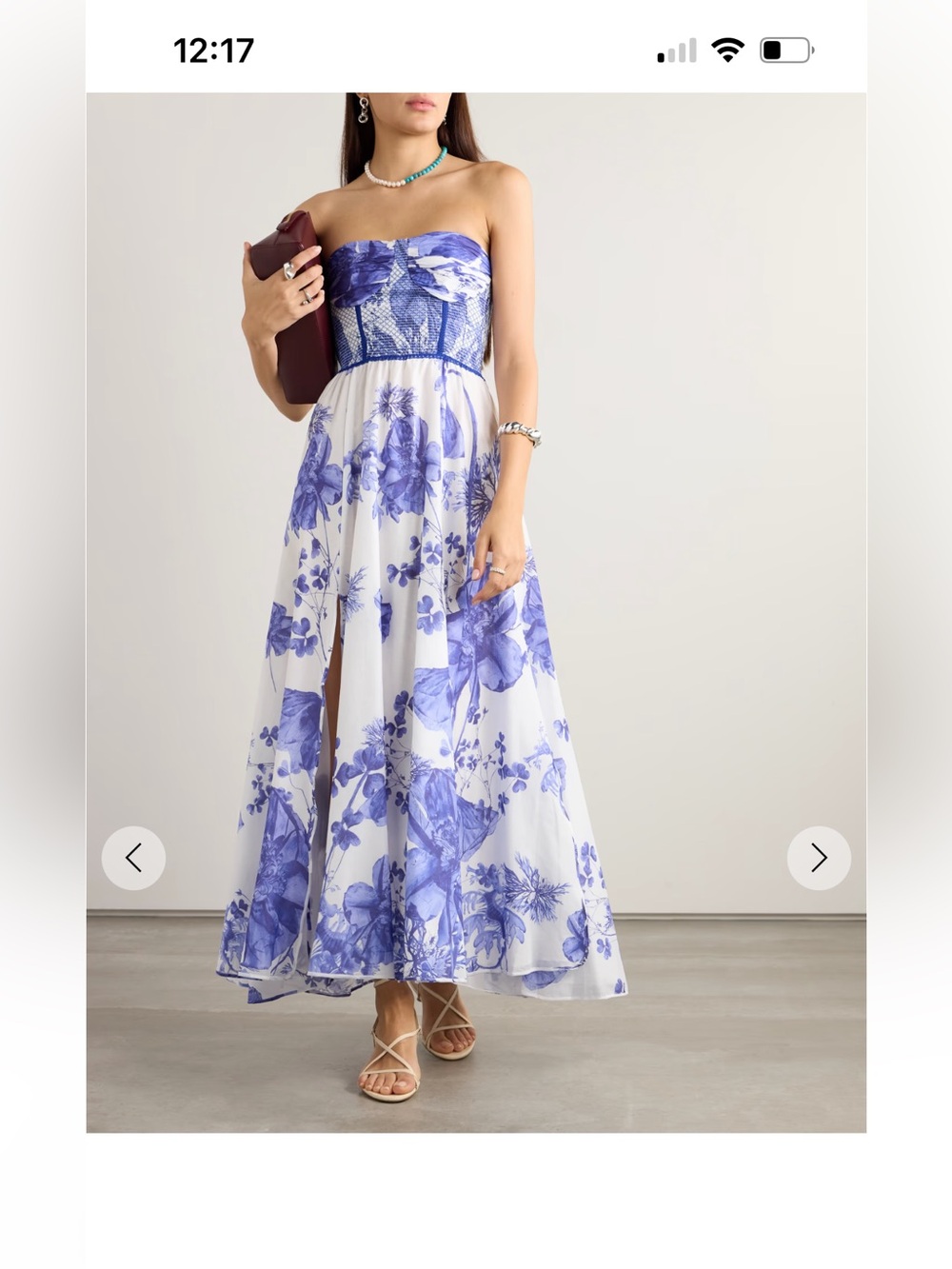 CHARO RUIZ Stunning Kolay Strapless Smocked Floral Maxi Dress Ibiza 1989 Small - Picture 2 of 15
